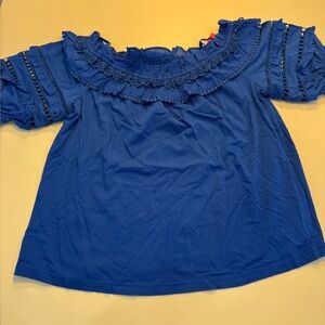 Lilly Pulitzer Blue Ruffled Top